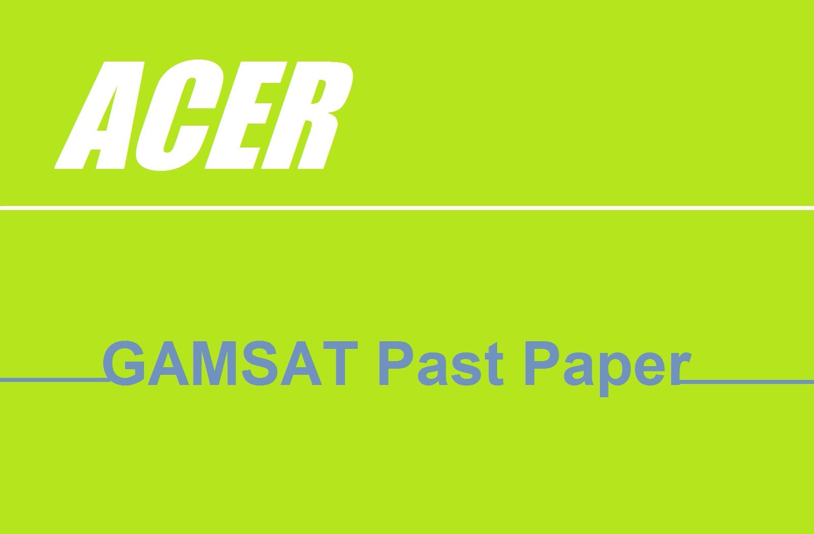 GAMSAT Past Paper